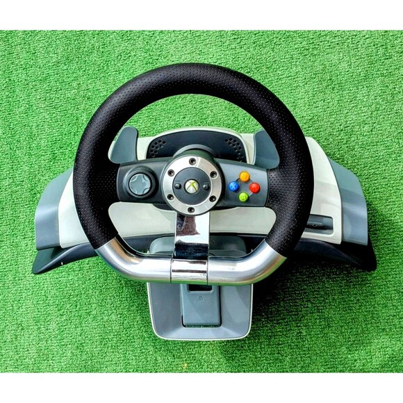 Microsoft Xbox 360 Wireless Racing Steering Wheel Only-Force Feedback WRW01 EUC - Picture 1 of 6